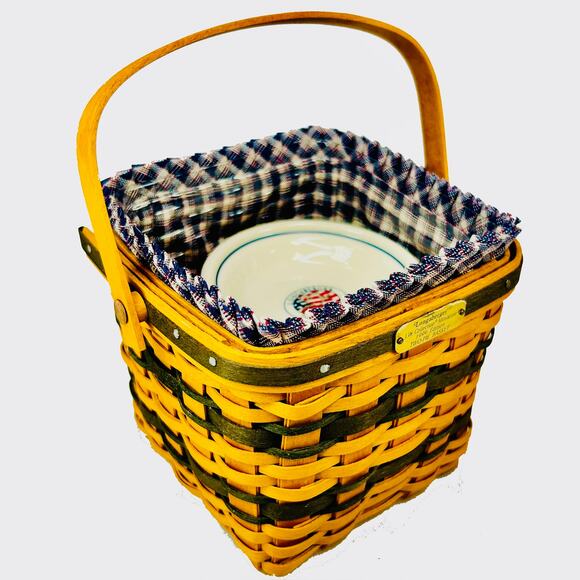 Longaberger JW Collection Signed Mini TWO-PIE BASKET Liner Riser Protector Plate - Picture 1 of 16